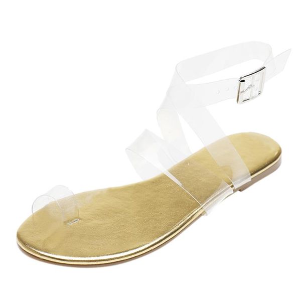 

slippers women fashion clip-toe transparent strap sandals roman flat ladies shoes female, Black