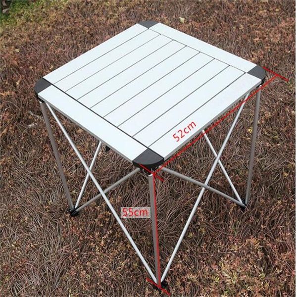 

52*55cm aluminum alloy folding table portable outdoor camping barbecue ultra-light picnic desk advertising camp furniture