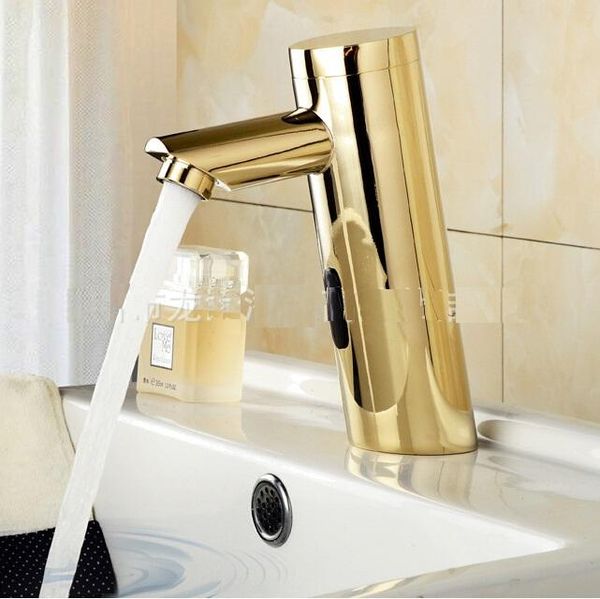 

bathroom sink faucets mttuzk deck mounted brass gold automatic sensor faucet basin touchless infrared cold taps