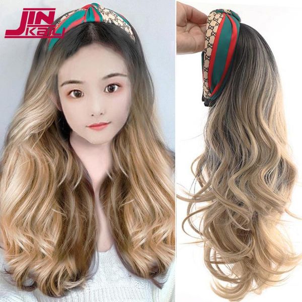 

synthetic wigs jinkaili long body wave headband heat resistant hair band wig fashion lolita for black women
