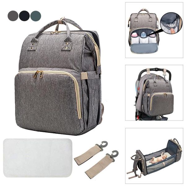 

diaper bags moms dads baby backpack convertible lightweight bag bed multi-purpose travel storage nappy #w0