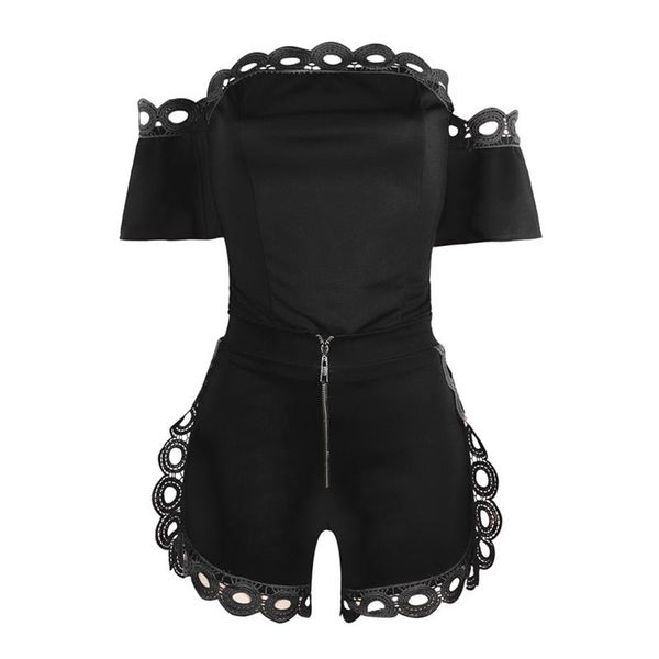 

women's tracksuits one-shoulder short-sleeved + zipper shorts two-piece suit casual sports street all-in-one for women 2021, Gray