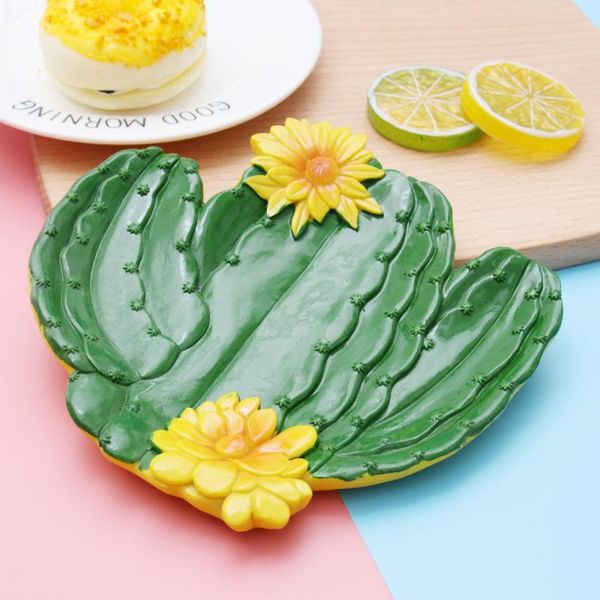 

dishes & plates resin dried fruit plate simulation plants nut dish decorative jewelry tray (green)