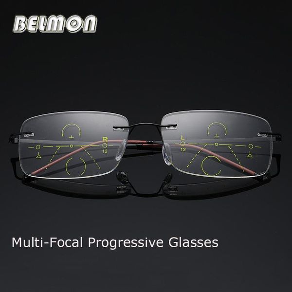 

sunglasses belmon multi-focal progressive reading glasses men women rimless presbyopic male diopter eyeglasses +1.0+1.5+2.0+2.5+3.0 rs792, White;black