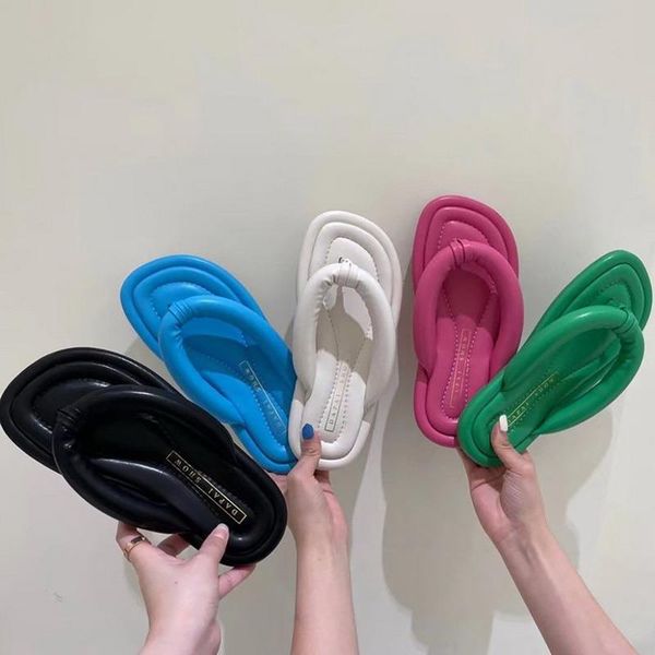 

slippers female shoes soft round toe luxury slides rubber flip flops beige heeled sandals 2021 comfort summer designer hawaiian, Black