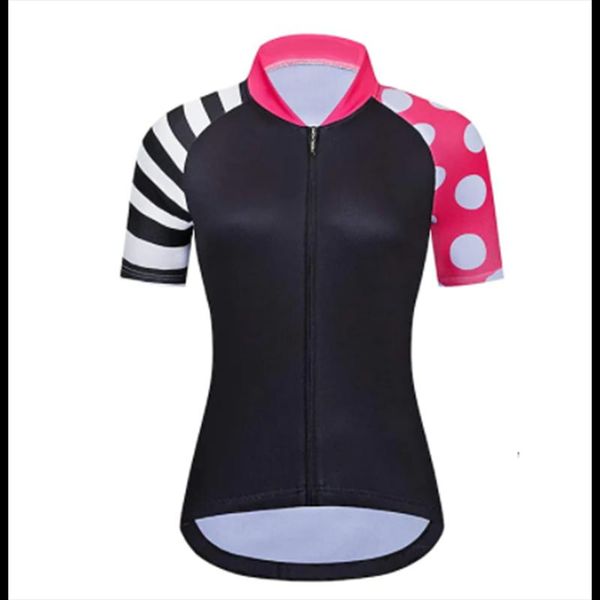 

racing jackets cycling jersey summer patchwork solid color dot bike mountain mtb road women's short sleeve t-shirt, Black;red