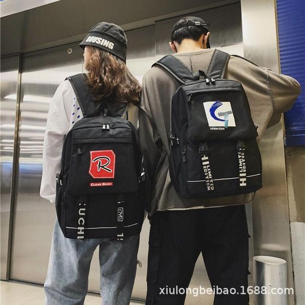 

backpack 2021 fashion cool men and women student bag large capacity flip travel