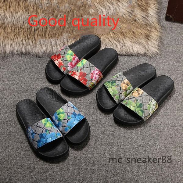 

2021 platform designer beach indoor flat sandals rubber slides sandal flora l brocade fashion mens gear bottoms flip flops slippers striped, Black