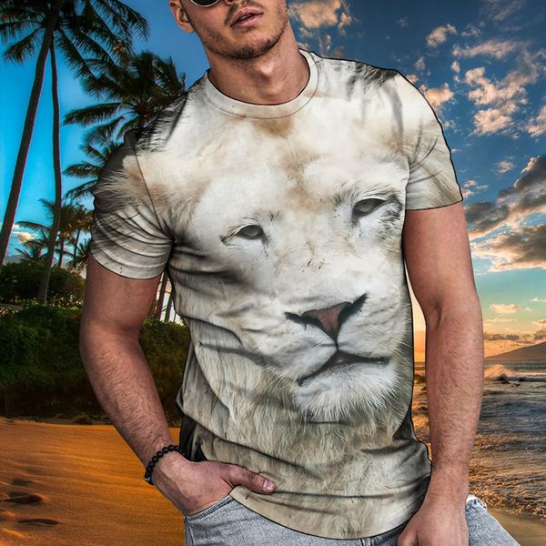 

tees,polos plus-size fashion man lion animal series summer short sleeve brand 3d digital printing men's