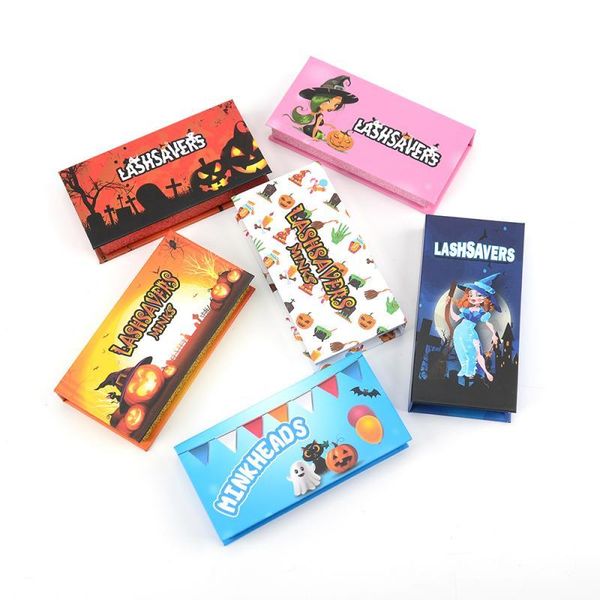 

false eyelashes 5 colors halloween box eyelash magnet gift packing for girl's wholesale storage