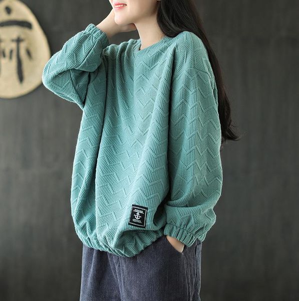 

women's hoodies & sweatshirts autumn winter 2021 women retro loose all-match casual twist female, Black