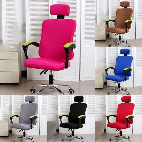 

solid color office computer chair slipcover rotating seat cover covers