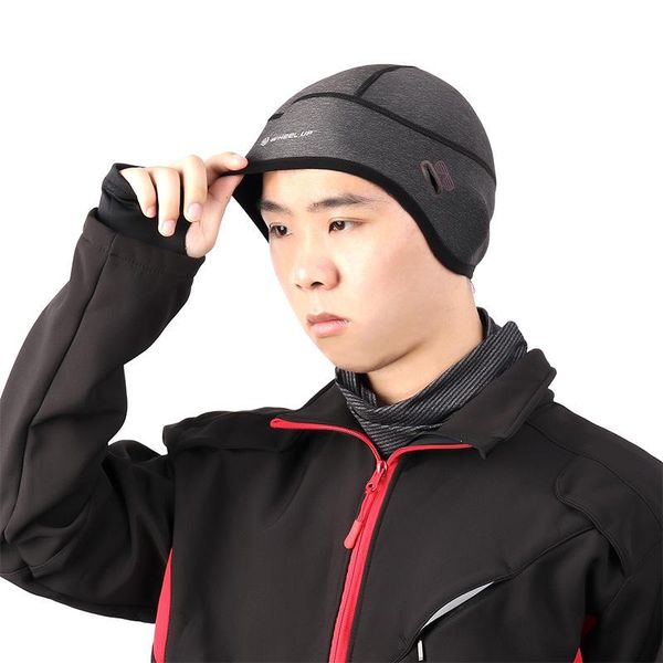 

cycling caps & masks bicycle women men winter warm fleece hats thermal mtb cap headwear sports running skiing bike, Black