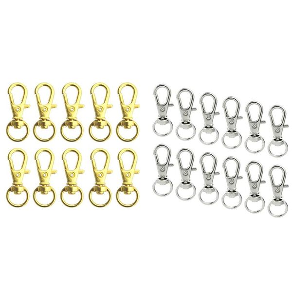 

keychains 50 pcs swivel clasps lanyard snap hook,metal hook lobster claw clasp, Silver