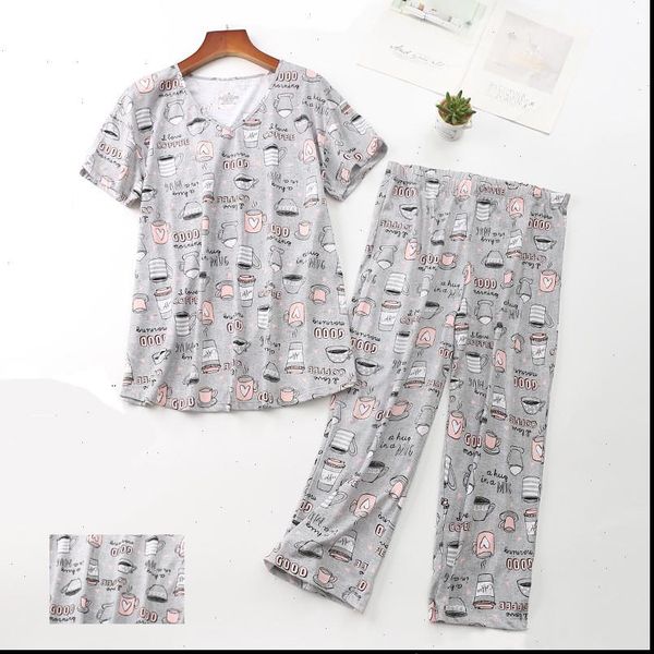 

home pajamas set large sizes womens sleepwears panties short sleeve t shirt autumn female pyjamas fashion cartoon sleepwear, Black;red