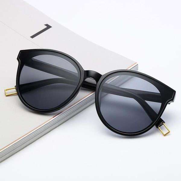 

fashion sunglasses frames blue sea female v family korean round frame old glasses women's for men, Black