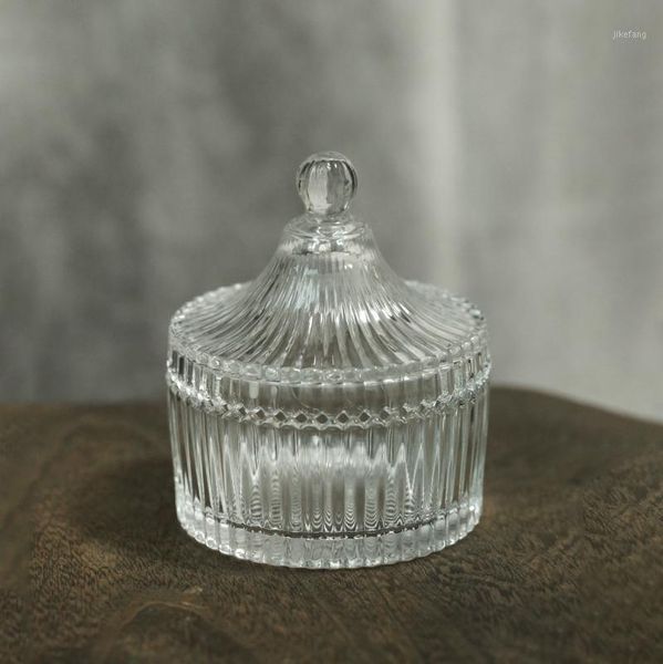 

european-style creative glass candy jar with lid, restaurant table decoration, small furnishings, kitchen simple storage dec bottles & jars