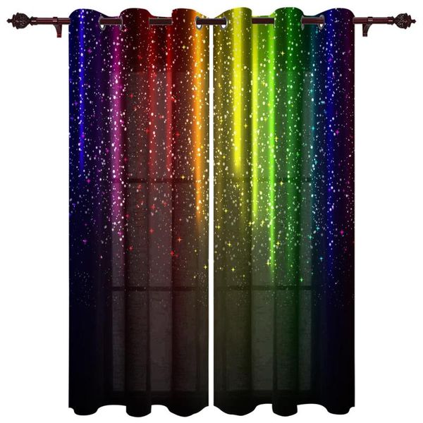 

nice translucent curtains with rainbow starlight beam dense pattern for living room kitchen bedroom decoration windows curtain & drapes