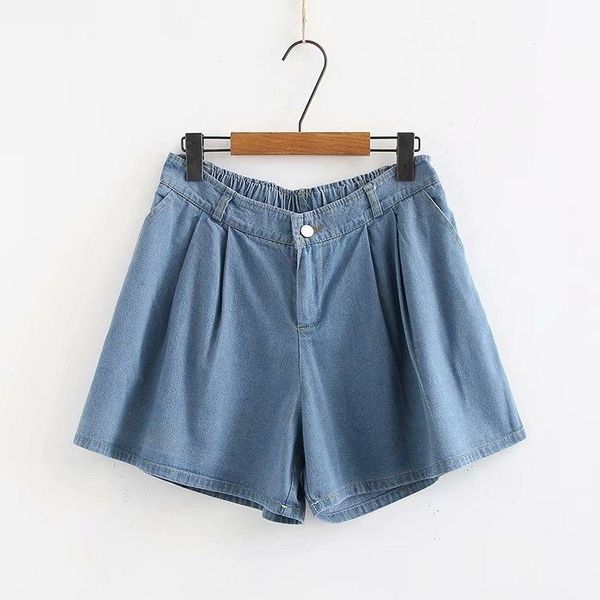 

women's shorts plus size women elastic tail plain summer casual, White;black