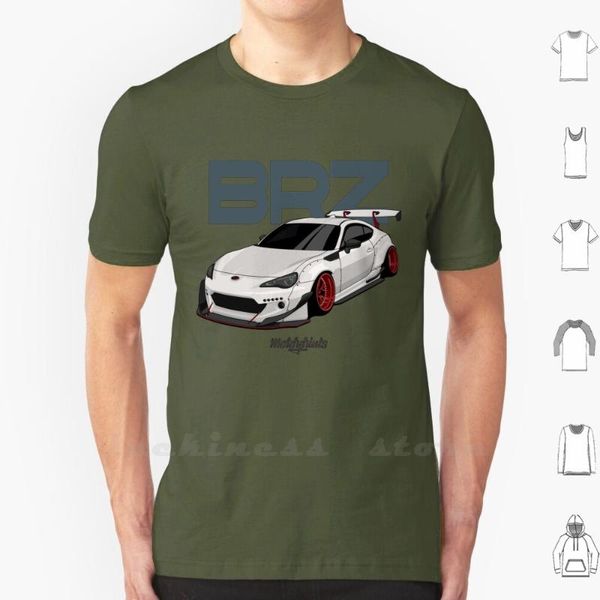 

men's t-shirts brz ( white ) t shirt cotton scion frs subie gt86 trueno sprinter ae86 hachiroku history wide body widebody, White;black