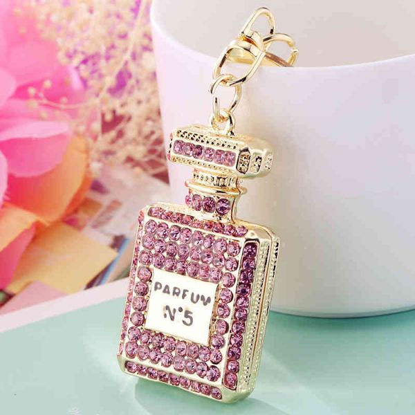

fashion rhinestones flashing perfume bottle beautiful lipstick keychain key ring exquisite women's crystal charm, Slivery;golden