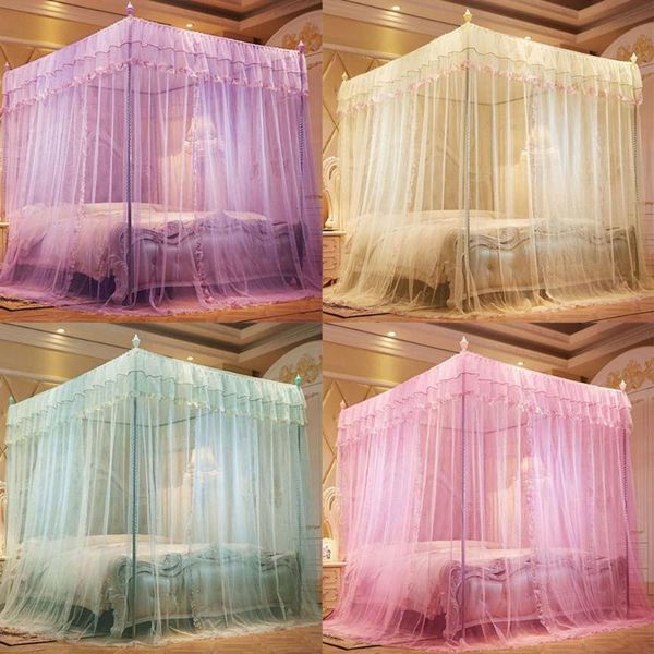 

mosquito net summer princess wind three open door style encryption thickened 1.5m/1.8m double bed use with bracket