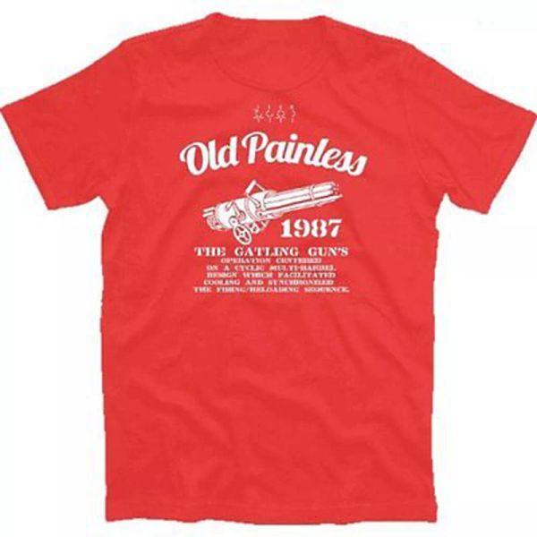 

famous movie-old painless - the gatling gun t-shirt s-xxxl, White;black