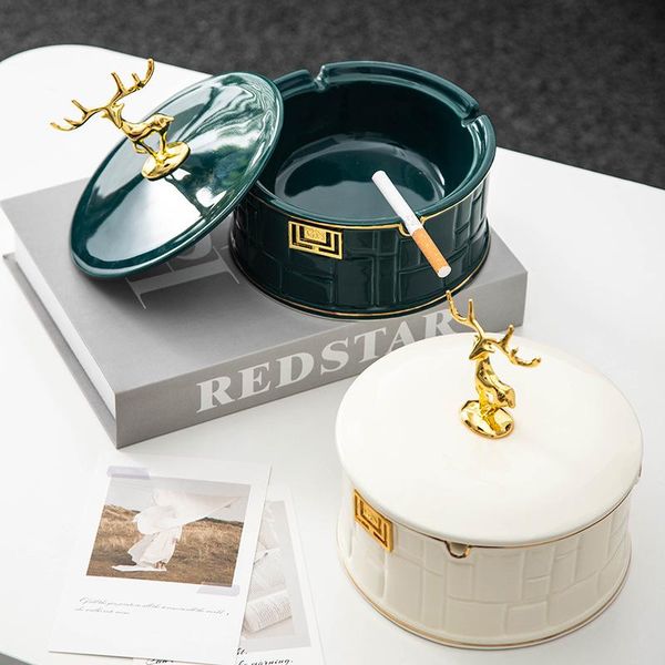 

decorative objects & figurines decor nordic elk ceramic ashtray personality creative customization cute room decoration with cover hou
