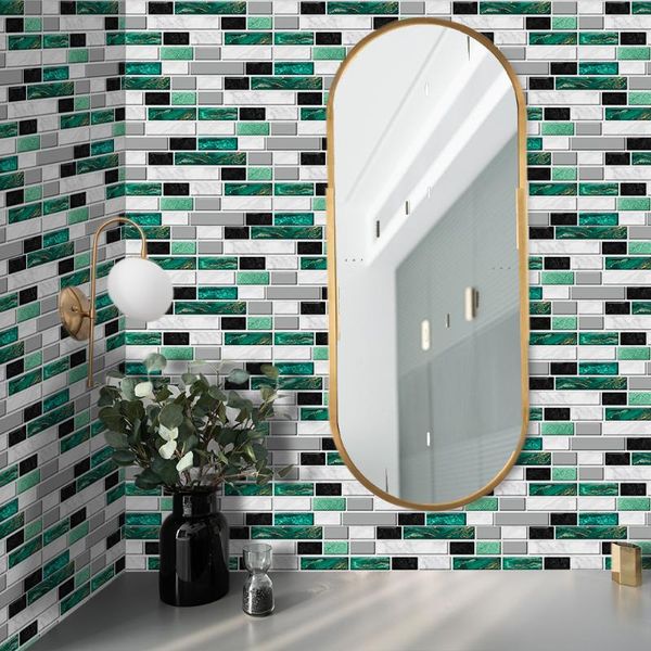 

wallpapers green agate marble wall sticker retro oil-proof waterproof tile wallpaper for kitchen bathroom ground house decoration