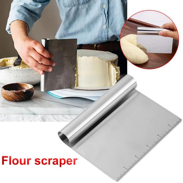 

stainless steel dough scraper cutter baking pastry spatulas pizza cake cutting tools kitchen accessories &