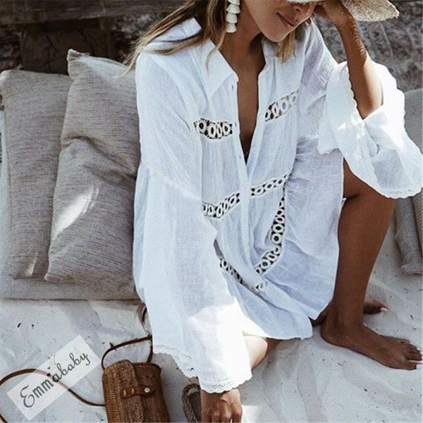 

mini cover ups white womens dresses lace flare long sleeve crochet bathing suit bikini swimwear up beach, Black;gray