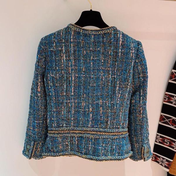 

women's jackets arlene sain age-old blue gold thread buckle woven wrap short jacket lined with silk 8n0j, Black;brown