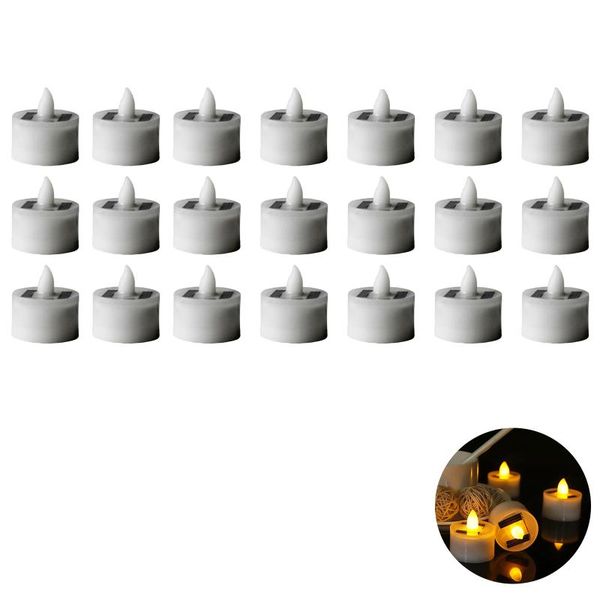 

candles led light 18 solar tea lights romantic vintage charging lamp realistic flam home decoration accessories