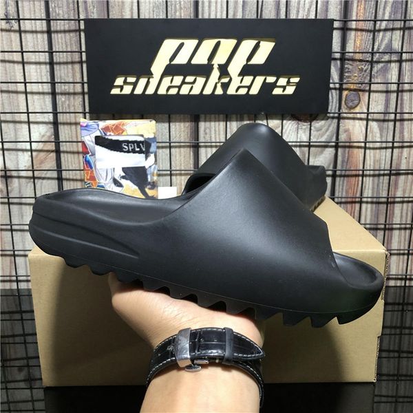 

men's women's rubber slippers designer sandals ummer fashion earth brown flat slide men women beach causal shoes, Black