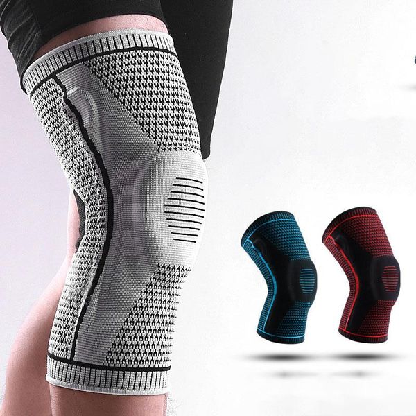 

elbow & knee pads 1pcs elastic sports leg support brace wrap protector compression safety pad hiking cycling running fitness, Black;gray