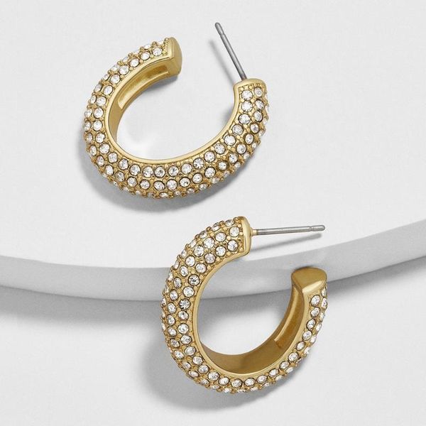 

classic dumpy rainbow cz stud earrings women boho round circle statement small hoops gold color geometric jewelry, Golden;silver