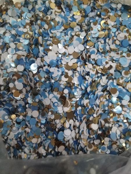 

nail glitter pastel watercolor confetti loose 50gram glitter- art tumbler mini mixed metallic polka dot, Silver;gold