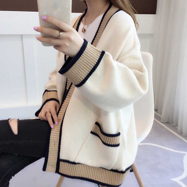 

women's sweaters cardigan spring autumn single breasted long sleeve ladies pockets casual solid knitted wear for female tvdj, White;black