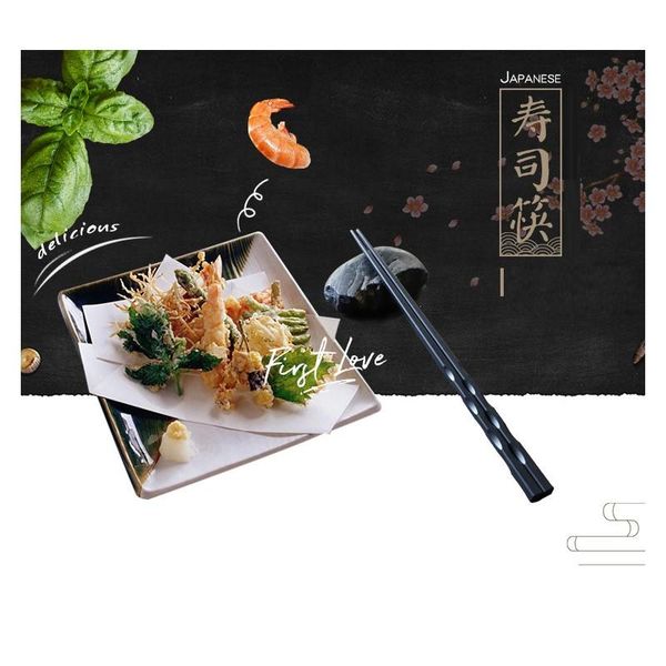 

chopsticks 10 pairs/set japanese spare ribs alloy non-slip pointed sushi non-deformation household tools