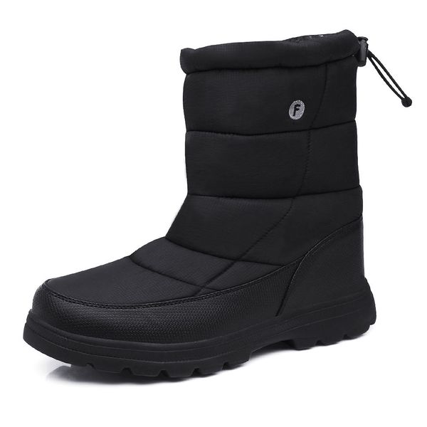 

boots men snow boots 2022 new black waterproof men winter boots plush very warm non-slip outdoor cotton shoes footwear