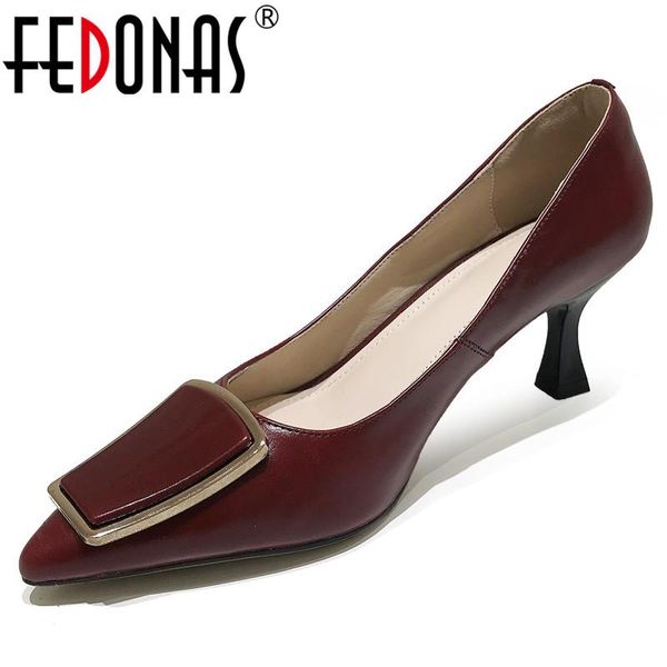

elegant wedding shoes for women pointed toe genuine leather high heels pumps shallow summer working party woman dress, Black