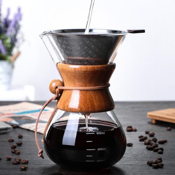 

coffee pots high temperature resistant glass pot espresso machine stainless steel filter