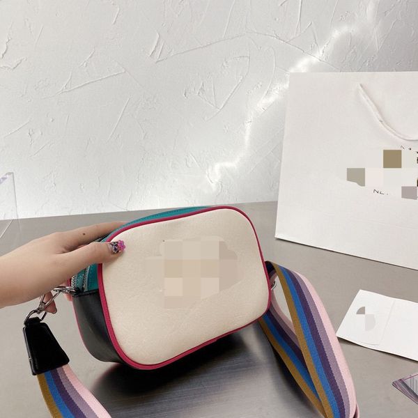 

2021 new camera bag with color belt, women's bag, square bag, printed women's bag, po/ny bag crossbody bag ysj
