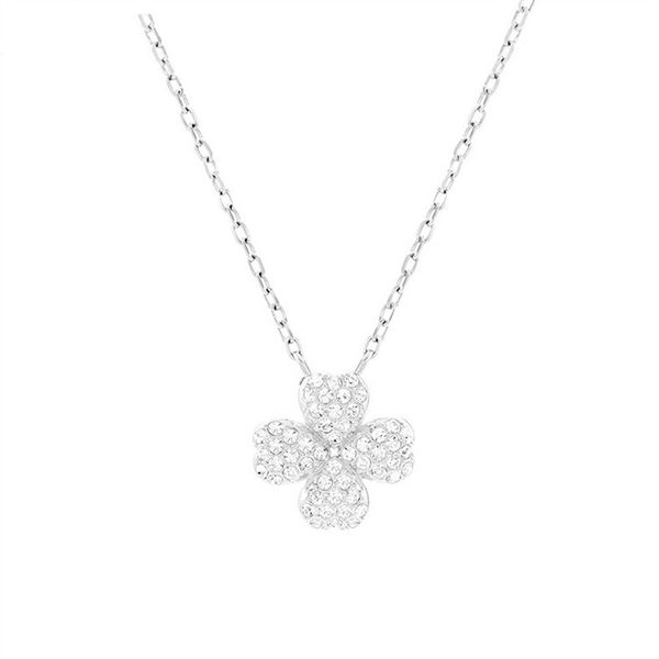 

necklace swarlo amond four-leaf clover lady necklace, fashion gifts to girls jewelry, Silver