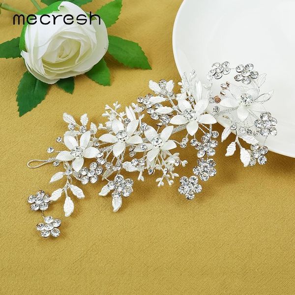 

hair clips & barrettes mecresh luxury crystal floral shape wedding jewelry accessories bridal combs headpiece women bride ornament 112, Golden;silver