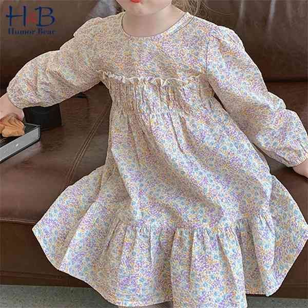 

girl's dresses humor bear autumn new girls flowers ruffles princess dress toddler baby long sleeve kids children clothing c0223, Red;yellow