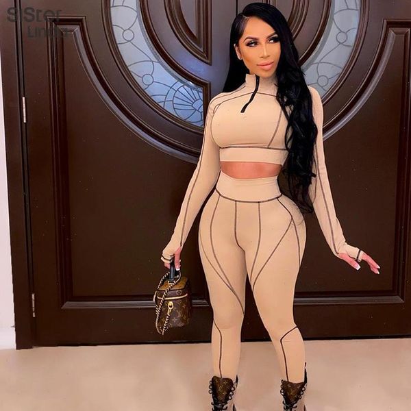 

sporty tracksuit casual fitness two womens tracksuits piece workout matching suit zip up high waist pants skinny streetwear, Gray