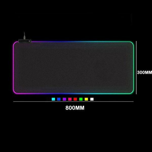 

mouse pads & wrist rests led light gaming pad rgb large keyboard cover non-slip rubber base computer carpet desk mat pc game