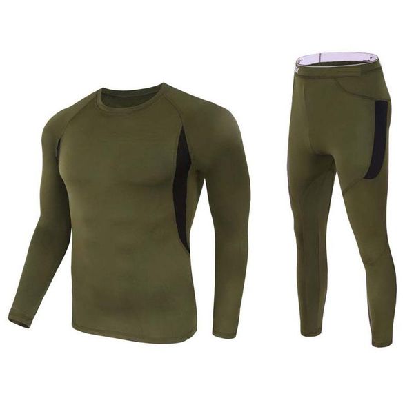 men's thermal underwear men winter clothing fleece long johns compressed sportswear base layer warm, Black;white