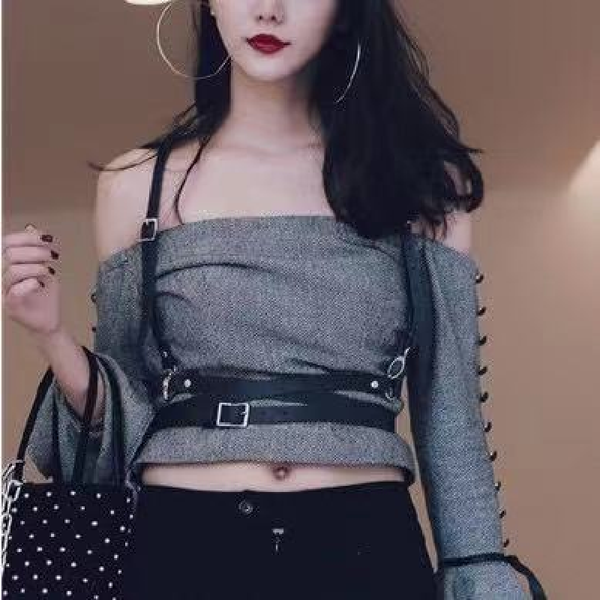 

belts harajuku street dance pengke performance bandage strap trend jewelry belt, Black;brown